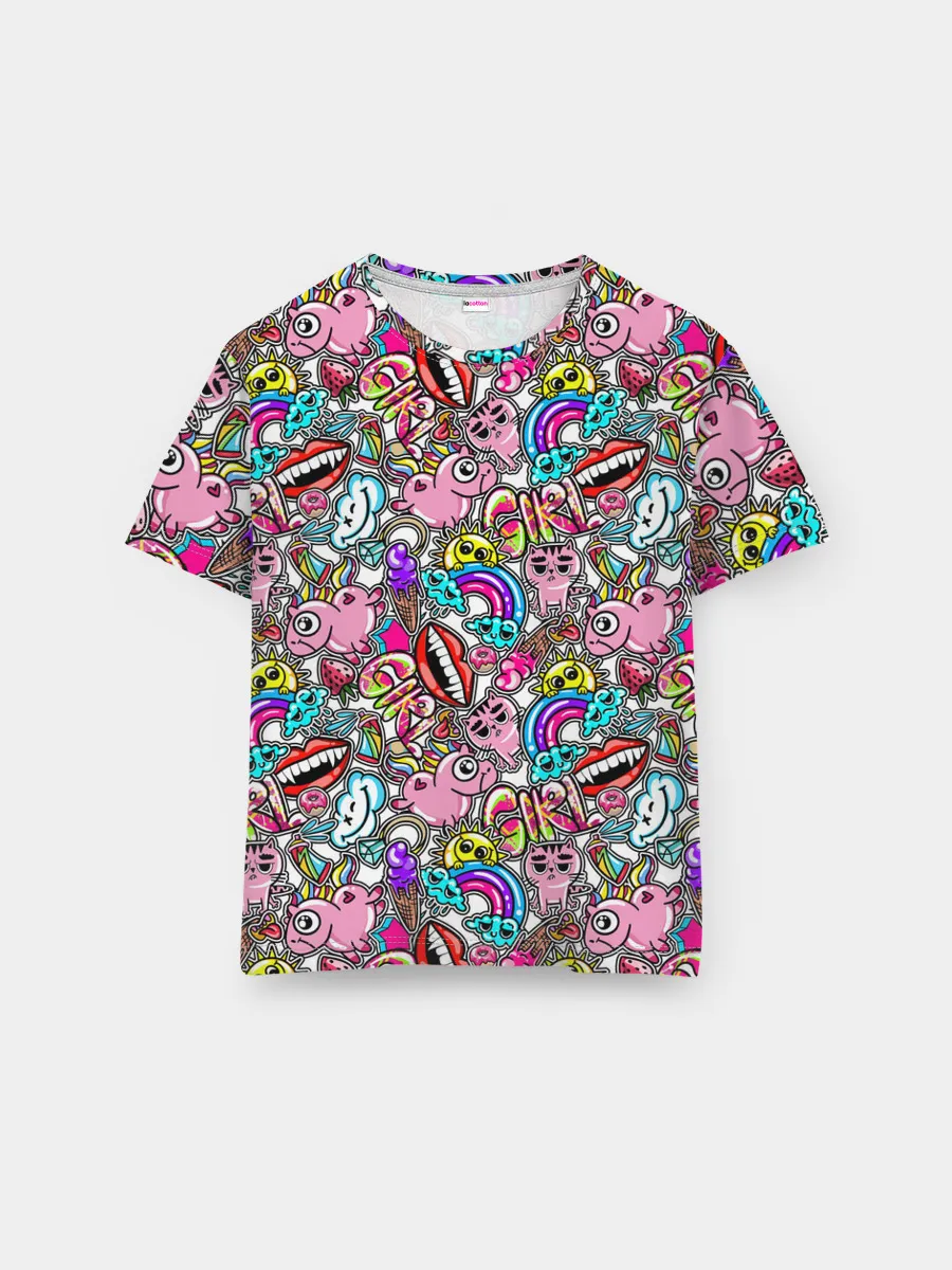 Мужская базовая футболка / сумасшедший стикербомб