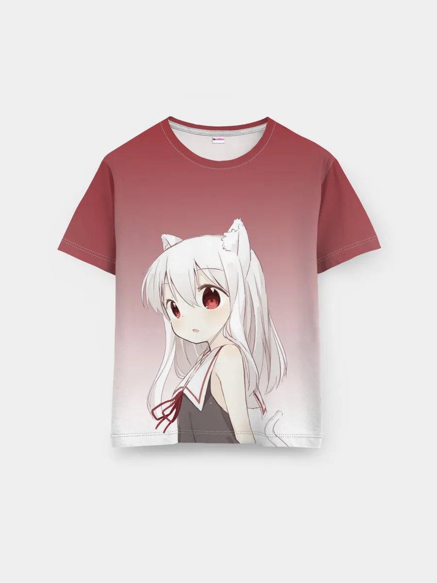 Мужская базовая футболка / малышка ушки хвост глаза