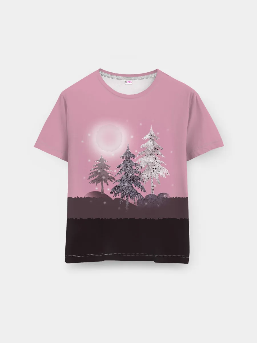 Мужская базовая футболка / Розовое сияние