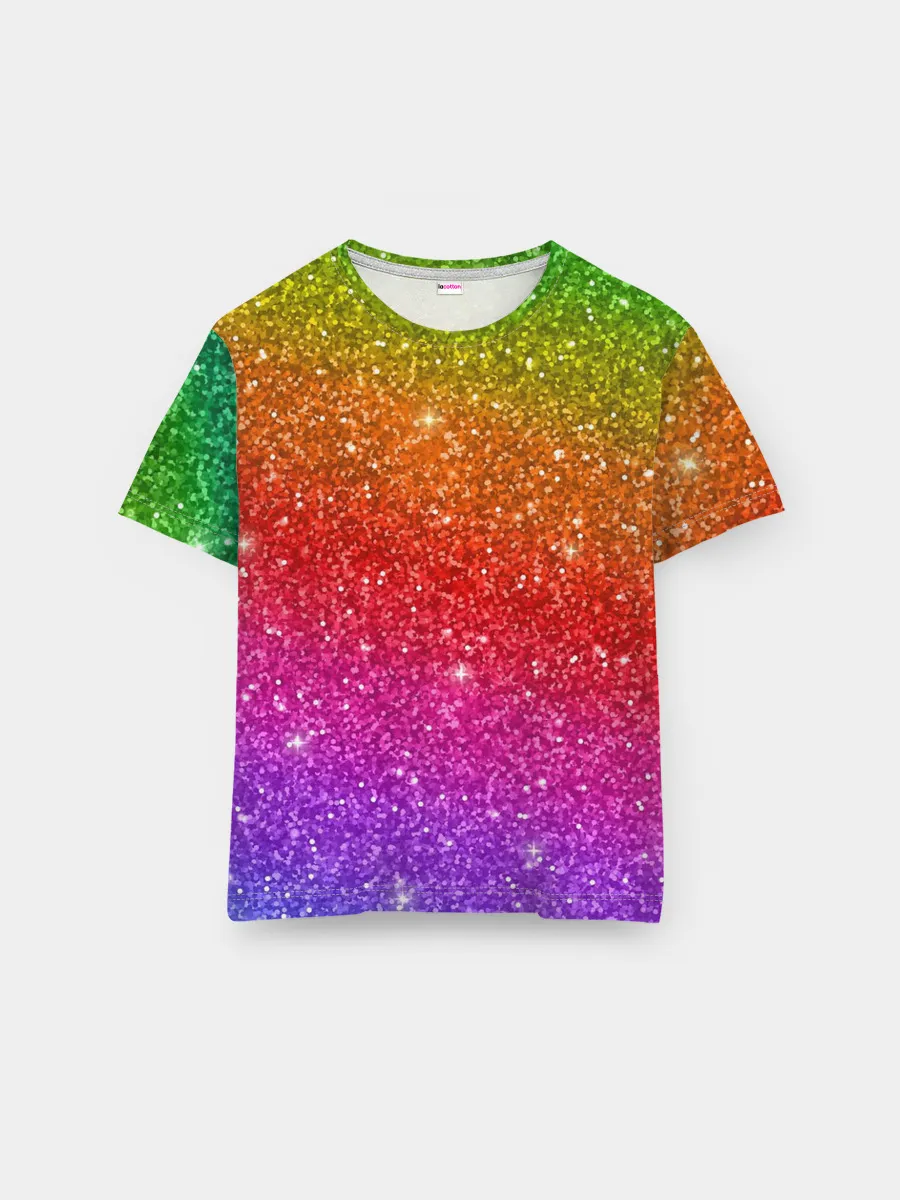 Мужская базовая футболка / Блестки радуги