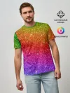 Мужская базовая футболка / Блестки радуги
