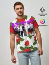Мужская базовая футболка / BTS Roses | White