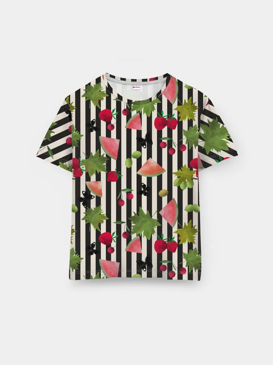 Мужская базовая футболка / Ягодно-арбузный микс