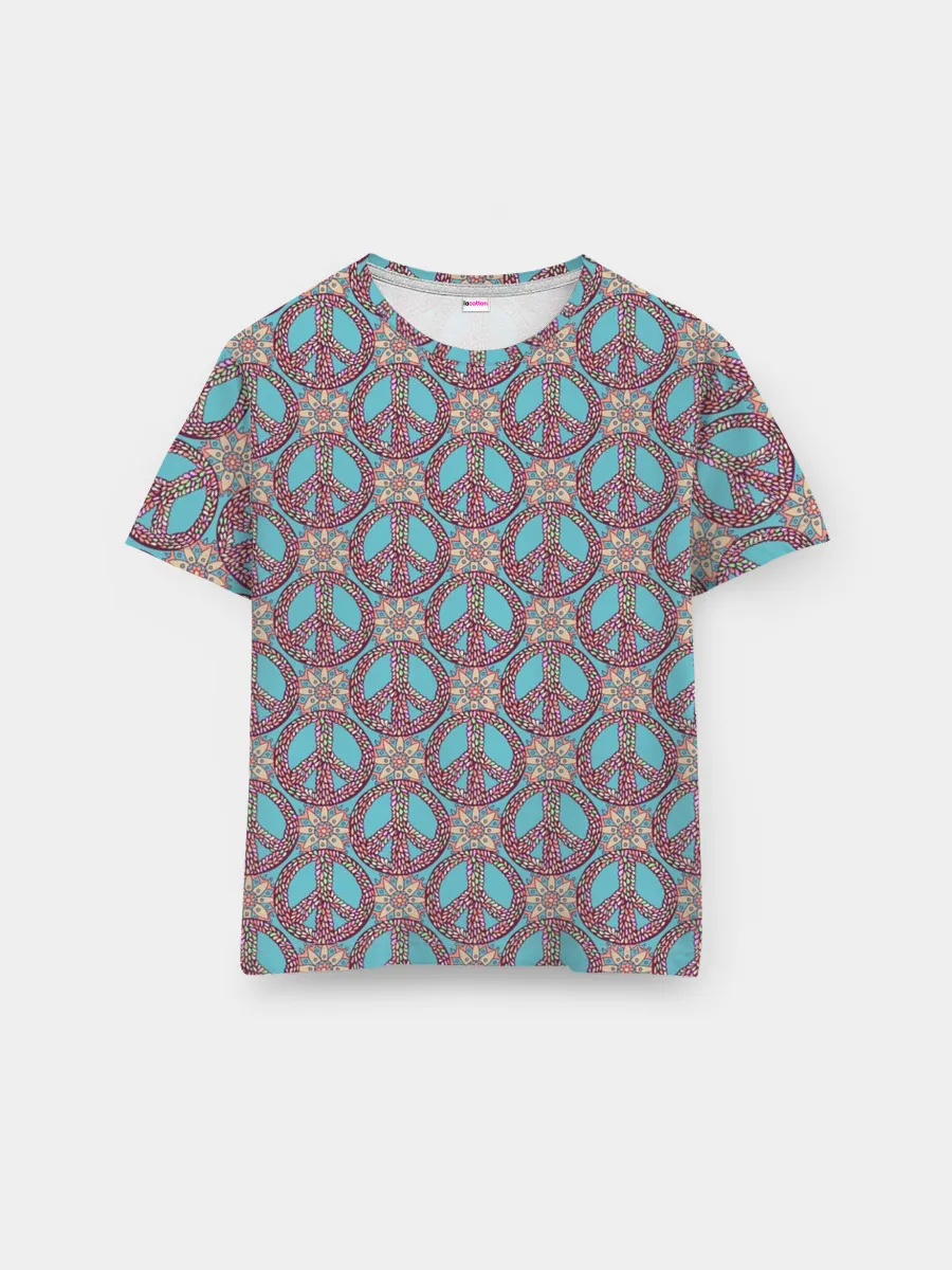 Мужская базовая футболка / Символы хиппи