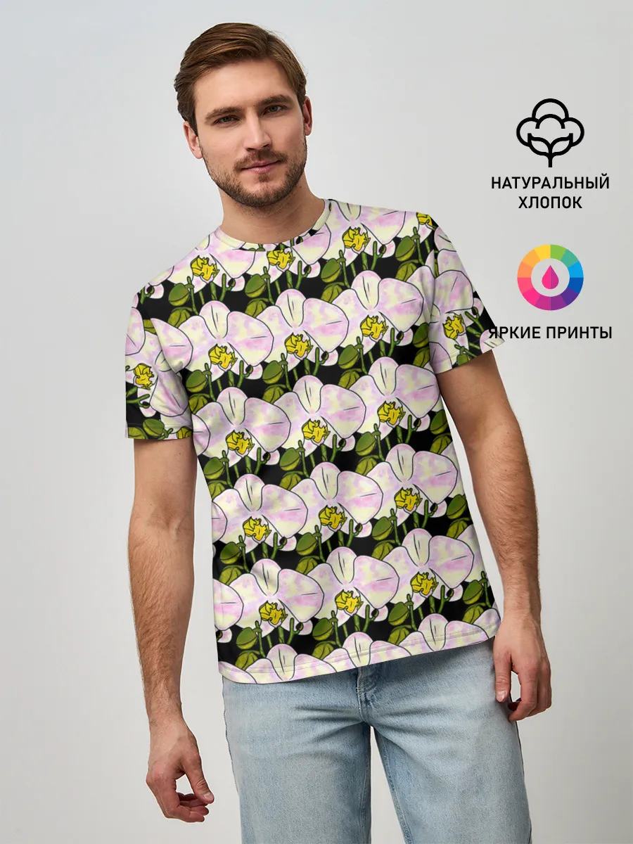Мужская базовая футболка / Заросли орхидей