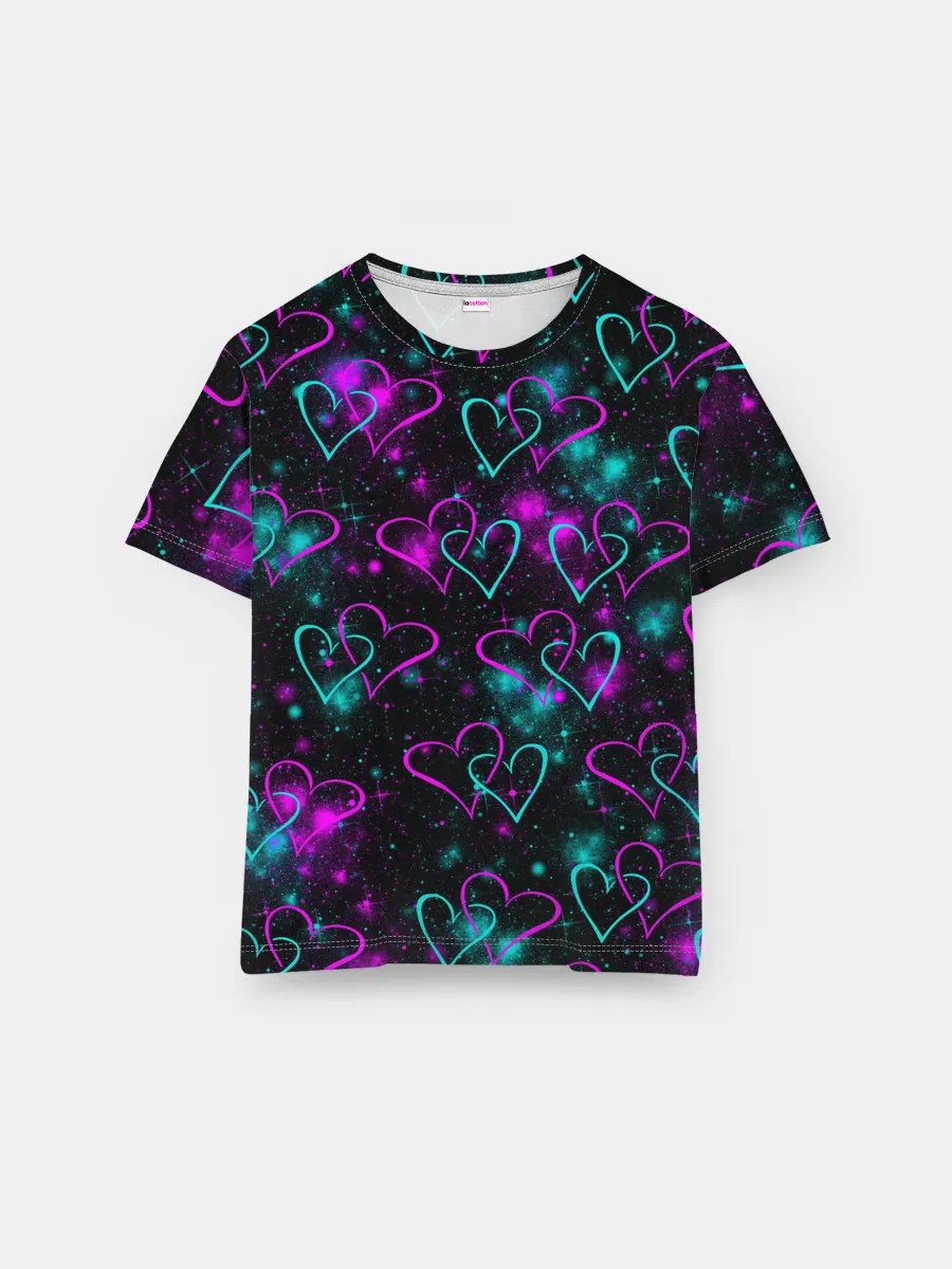 Мужская базовая футболка / Сердечки
