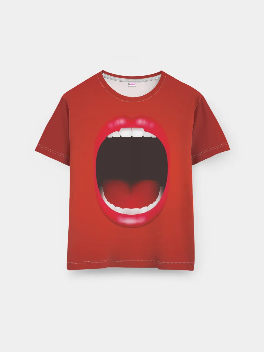 Мужская базовая футболка / Губы с языком