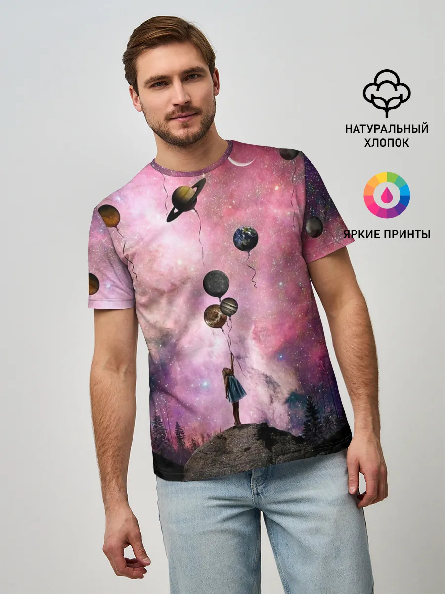 Мужская базовая футболка / Девочка и космос