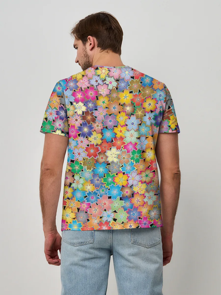 Мужская базовая футболка / цветы цветочки