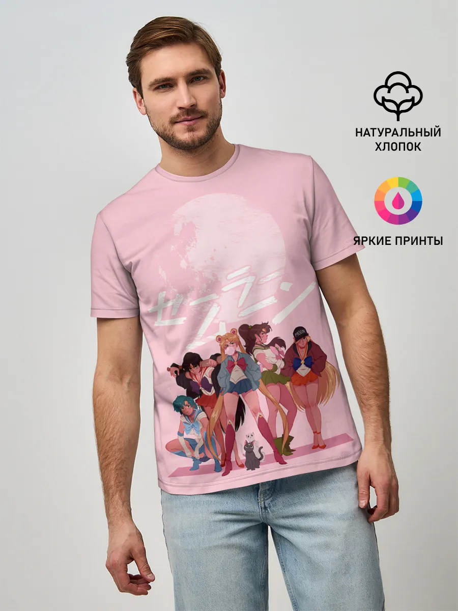 Мужская базовая футболка / PINK SAILOR MOON