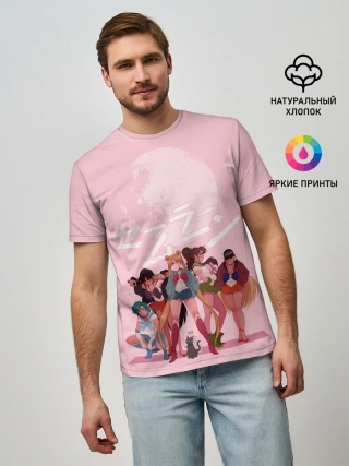 Мужская базовая футболка / PINK SAILOR MOON