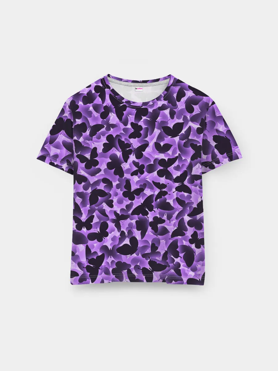 Мужская базовая футболка / Сиреневые бабочки