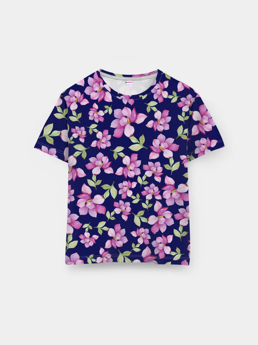 Мужская базовая футболка / Акварельные цветы Магнолии