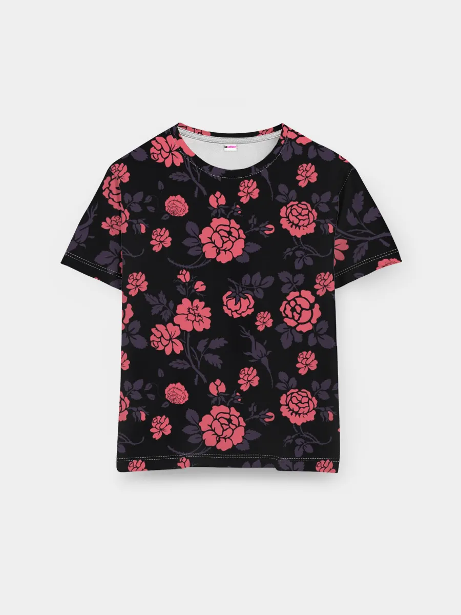 Мужская базовая футболка / Ночные розы