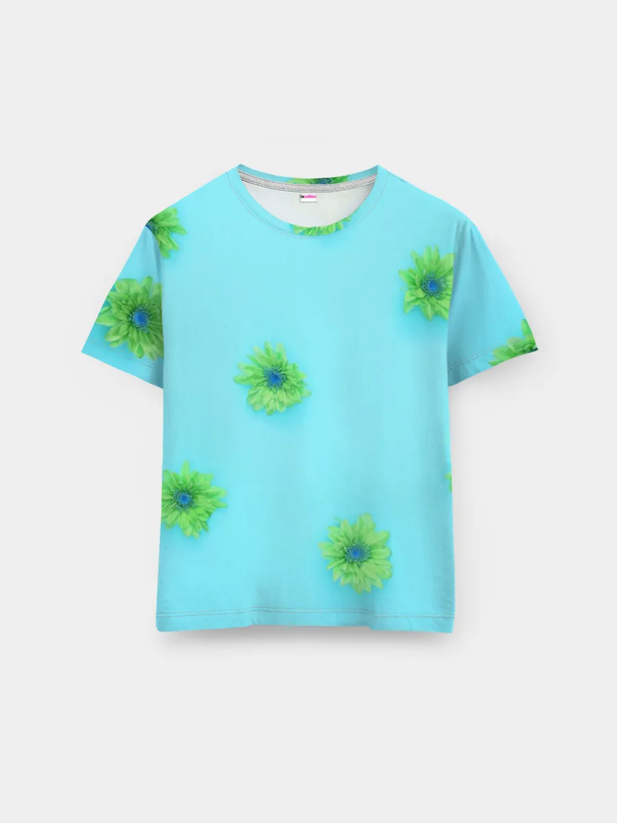 Мужская базовая футболка / Зеленые Цветочки