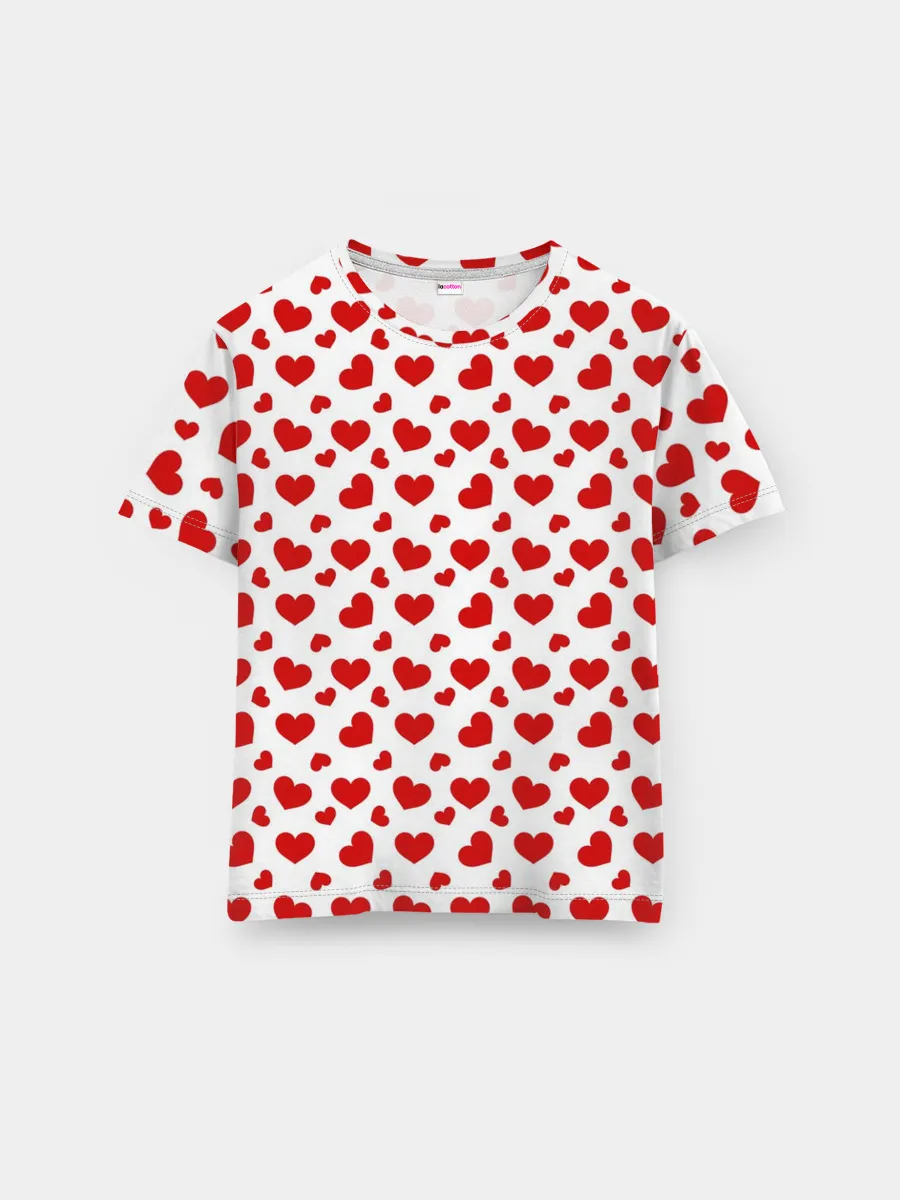 Мужская базовая футболка / Сердечки