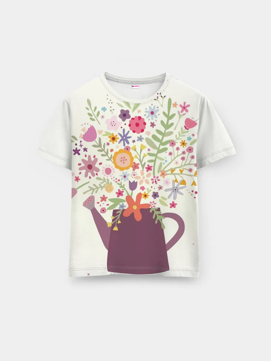 Мужская базовая футболка / Цветы в чайнике