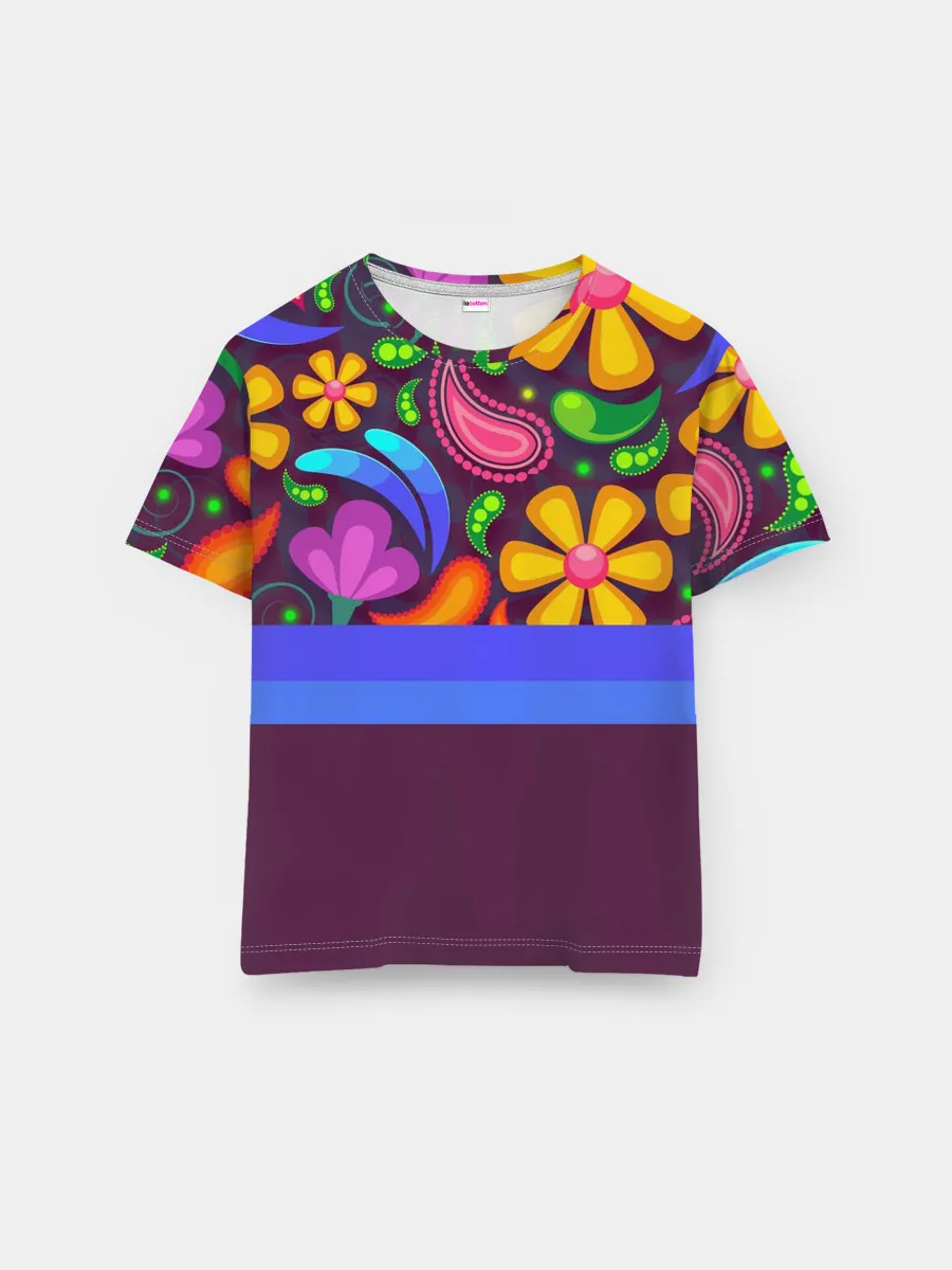 Мужская базовая футболка / Мультяшные Цветы