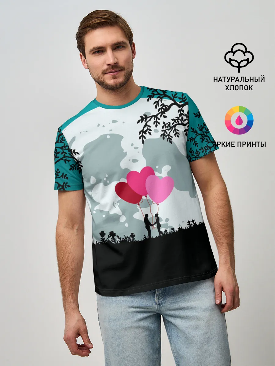 Мужская базовая футболка / Влюбленная Пара
