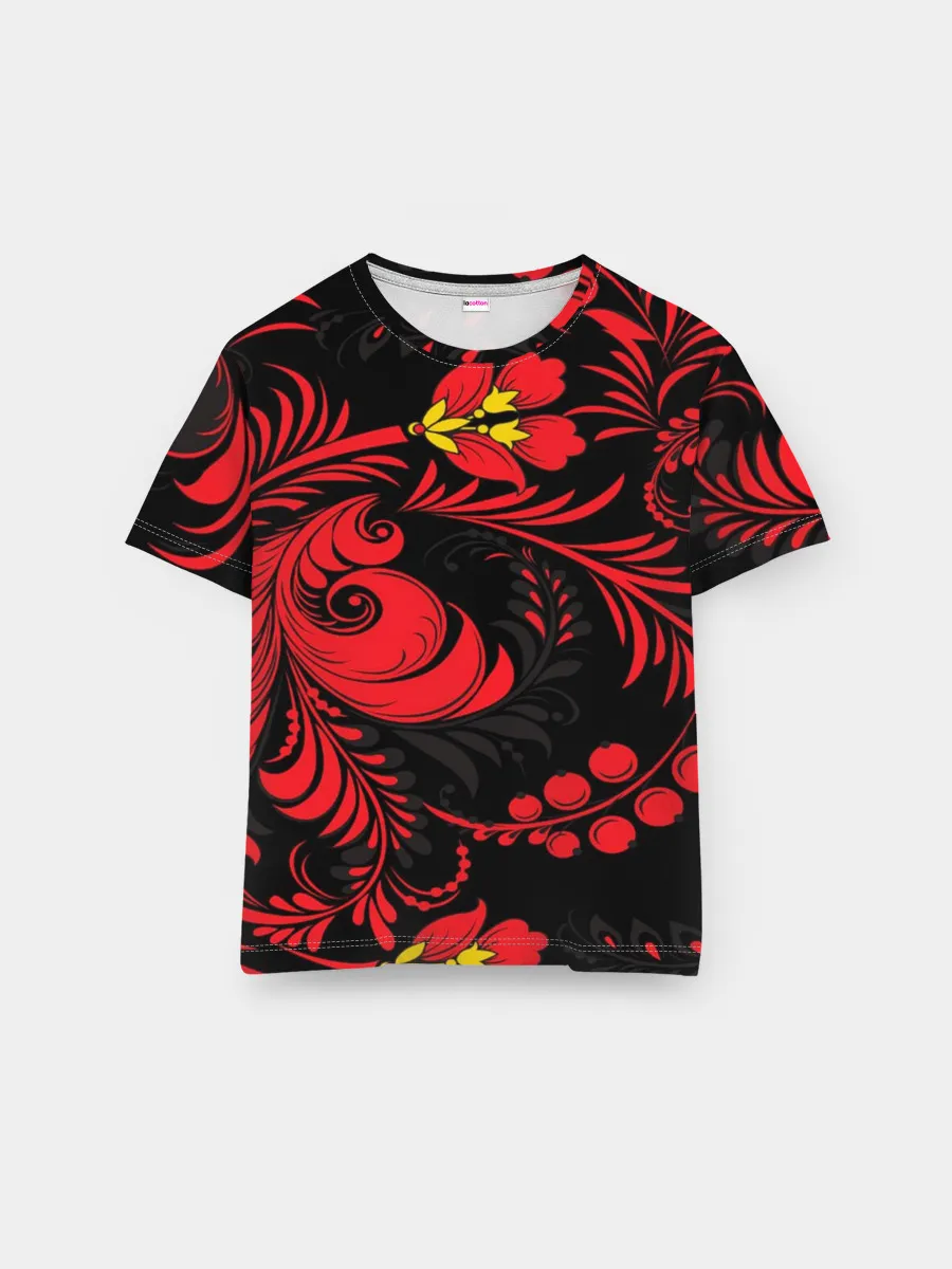 Мужская базовая футболка / Хохлома