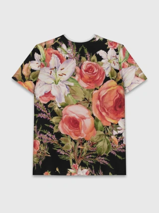 Мужская базовая футболка / Лилии и розы