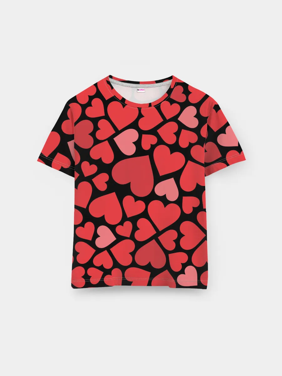 Мужская базовая футболка / Сердца