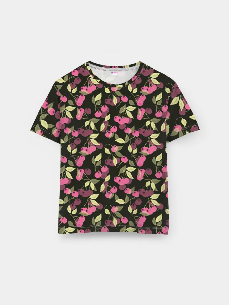 Мужская базовая футболка / Вишневый узор