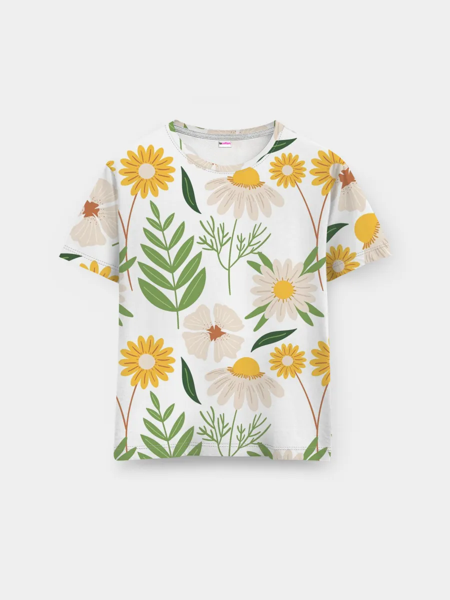 Мужская базовая футболка / Цветы и листья