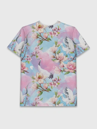 Мужская базовая футболка / Узор с журавлями