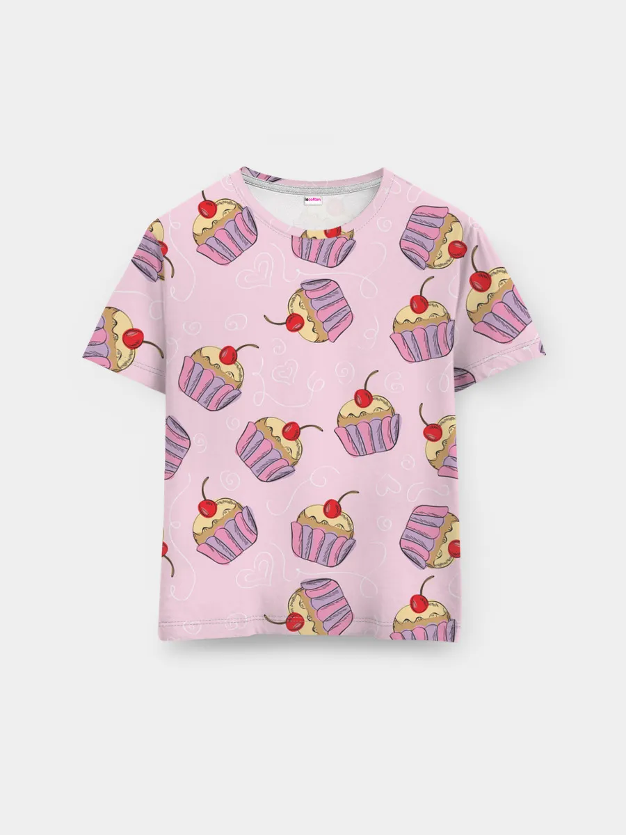Мужская базовая футболка / Капкейки на розовом