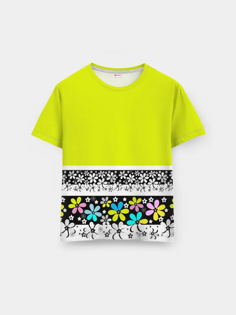 Мужская базовая футболка / Яркий цветочный узор