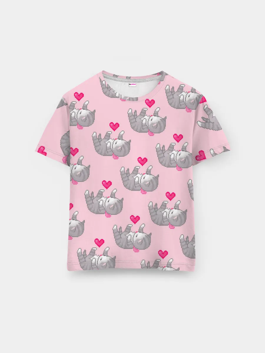 Мужская базовая футболка / Пиксельные котики