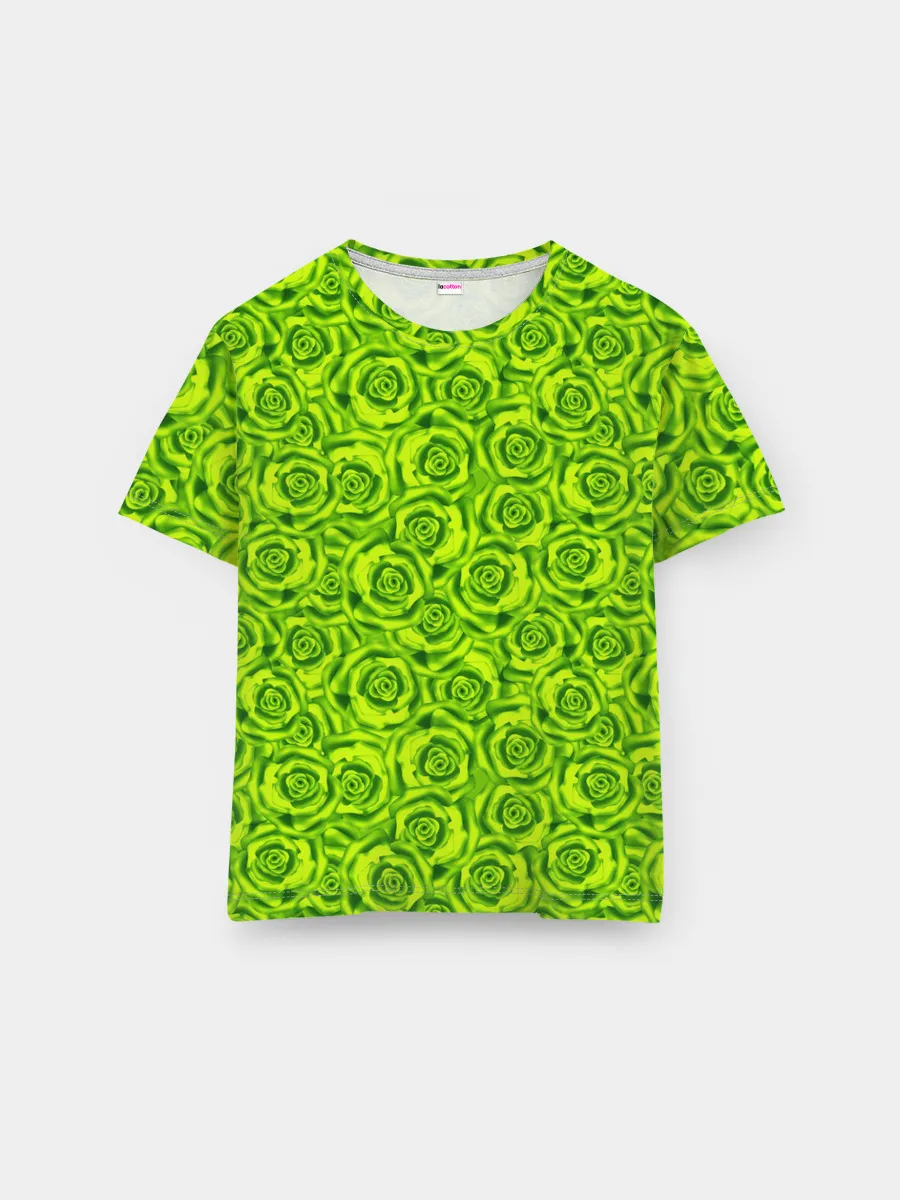Мужская базовая футболка / Неоновый цветочный узор