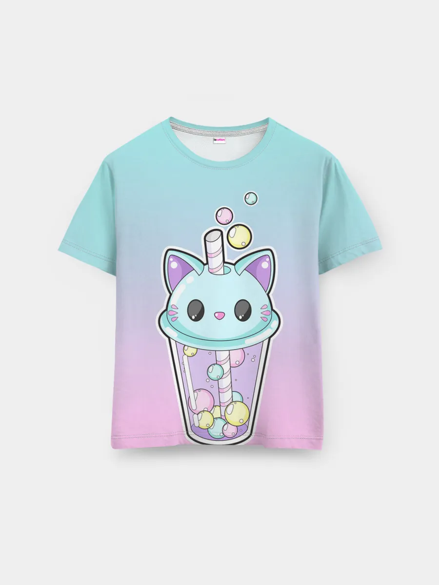 Мужская базовая футболка / пузырьковый коточай