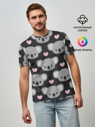 Мужская базовая футболка / Мордочки коал