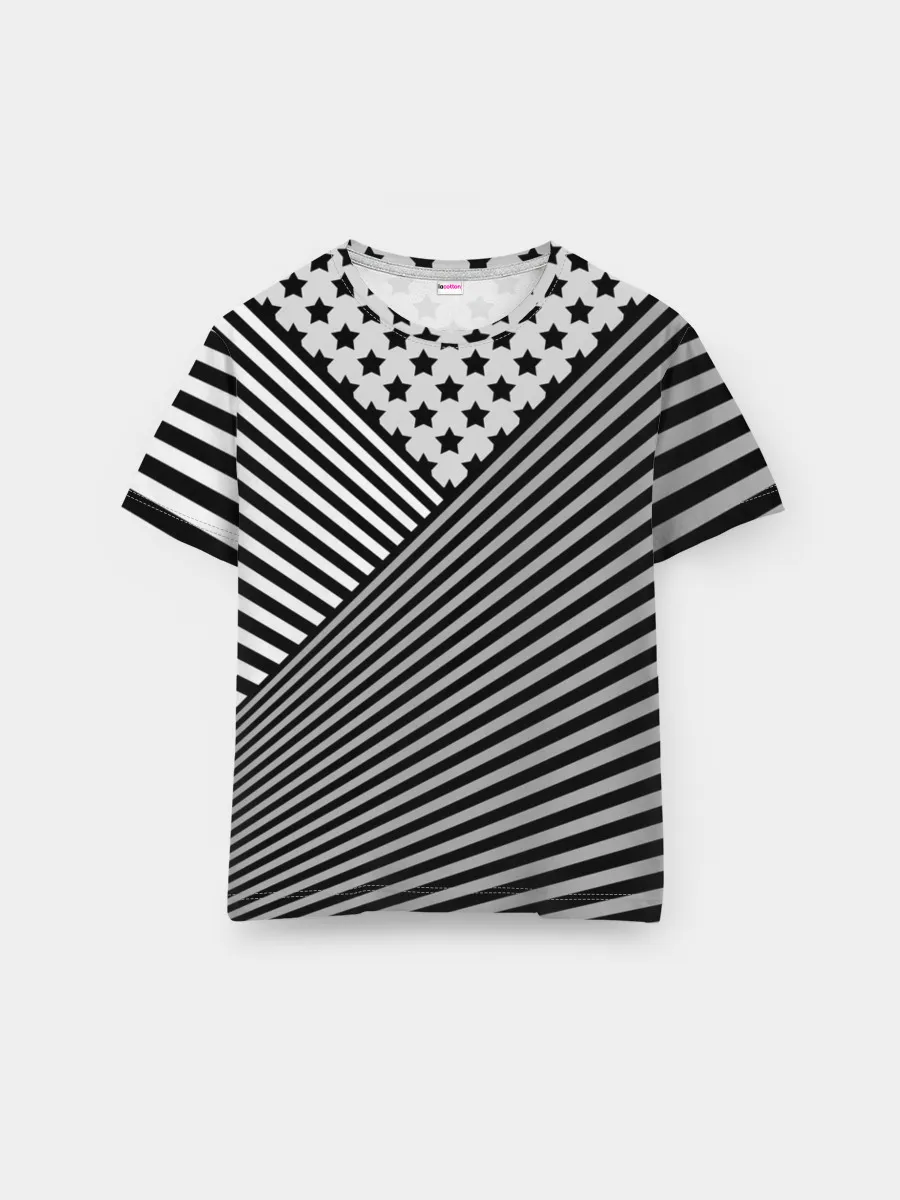 Мужская базовая футболка / Полосатый комбинированный узор