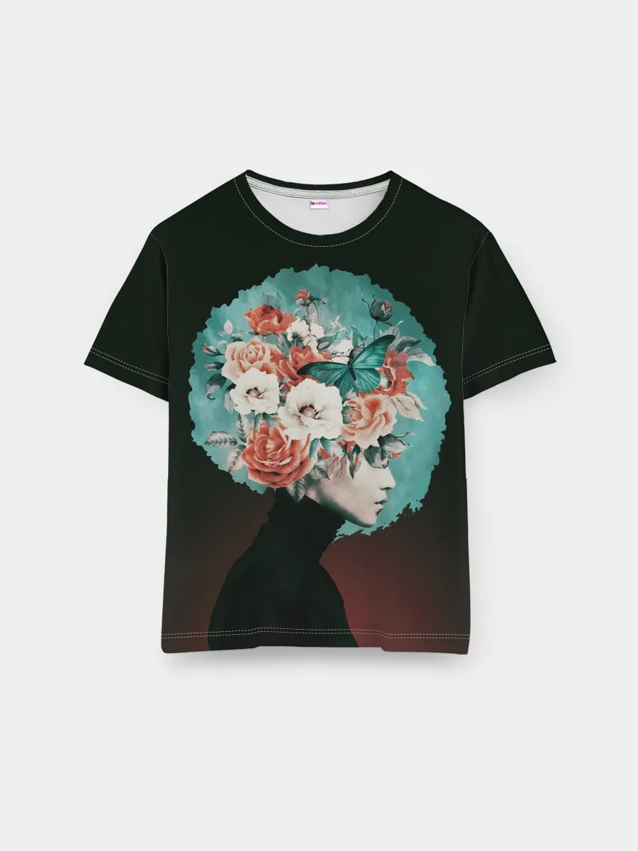 Мужская базовая футболка / Girl in flowers