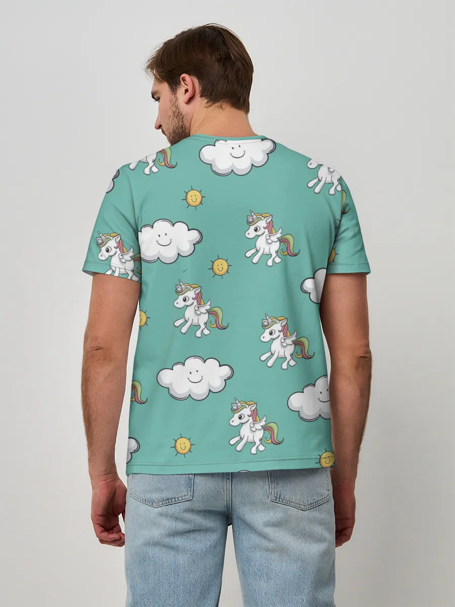 Мужская базовая футболка / Любовь к единорогам