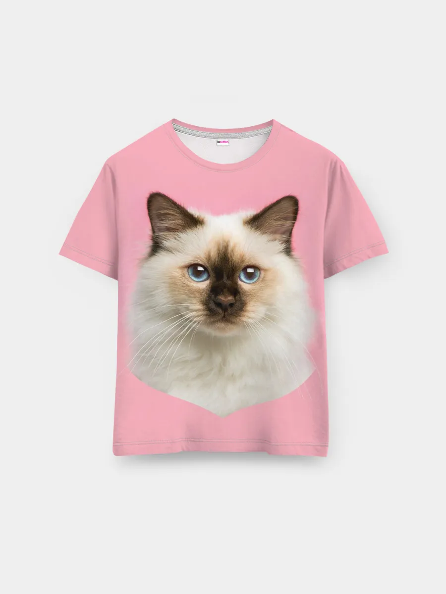 Мужская базовая футболка / Пушистый кот