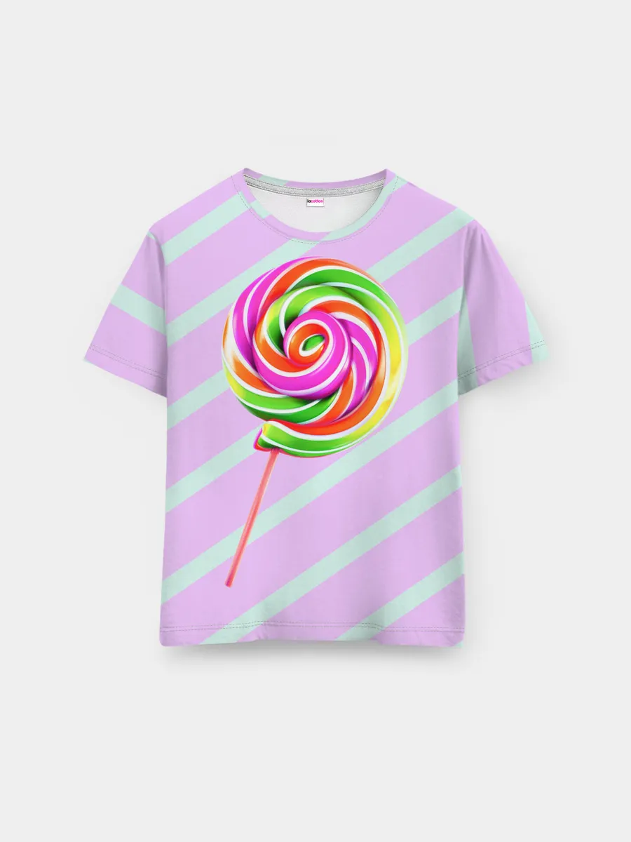 Мужская базовая футболка / Леденец графический фон