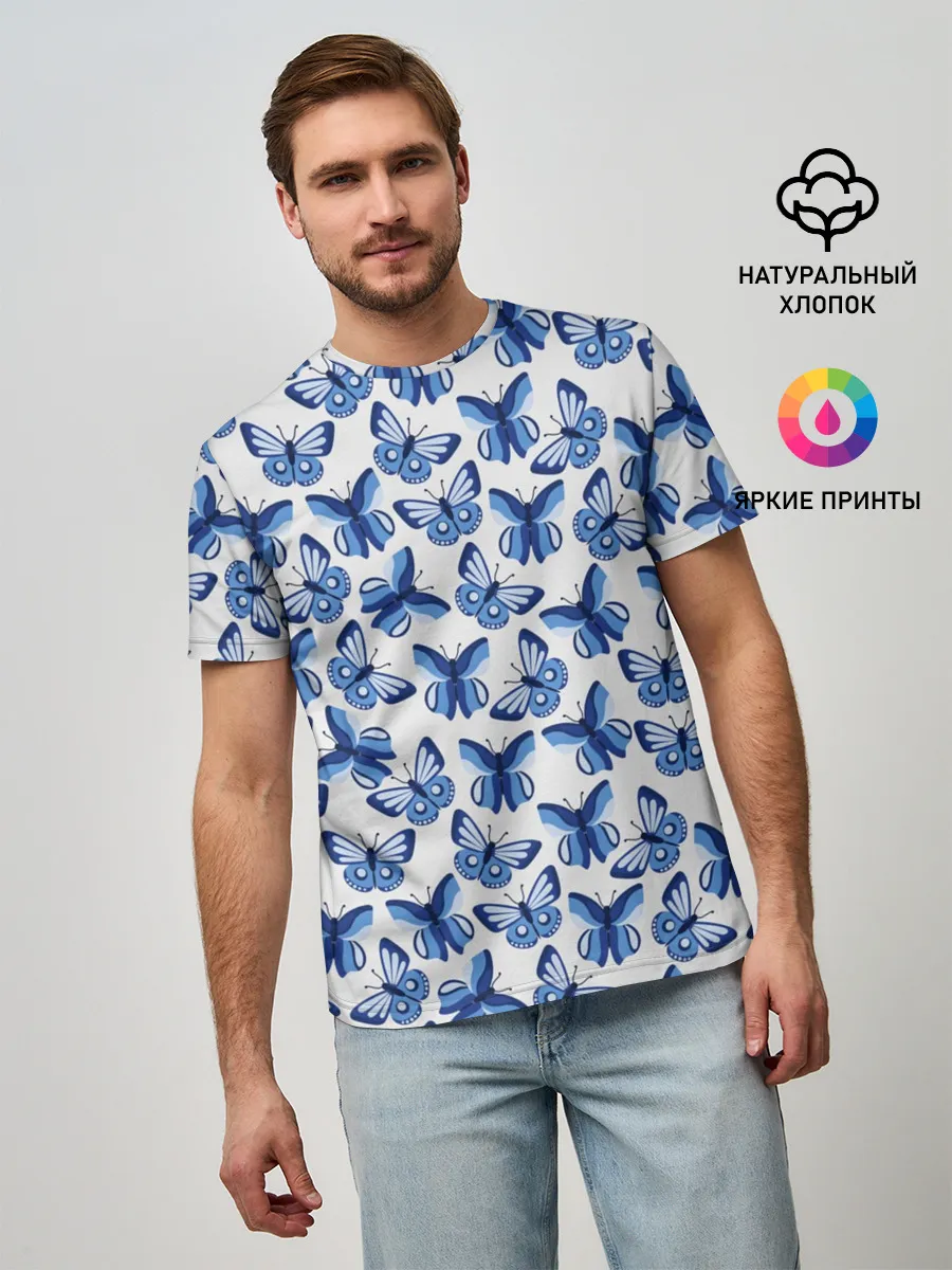 Мужская базовая футболка / Бабочки / Butterflies