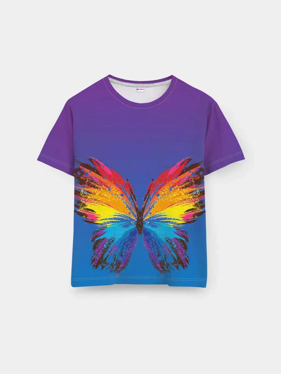 Мужская базовая футболка / красочная бабочка