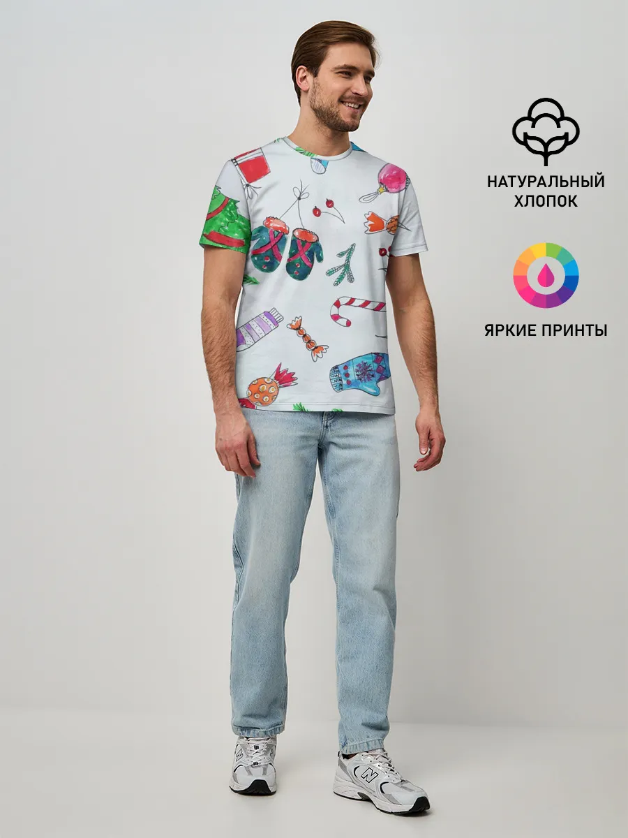 Мужская базовая футболка / шарики фонарики