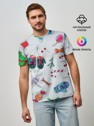 Мужская базовая футболка / шарики фонарики