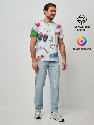 Мужская базовая футболка / шарики фонарики