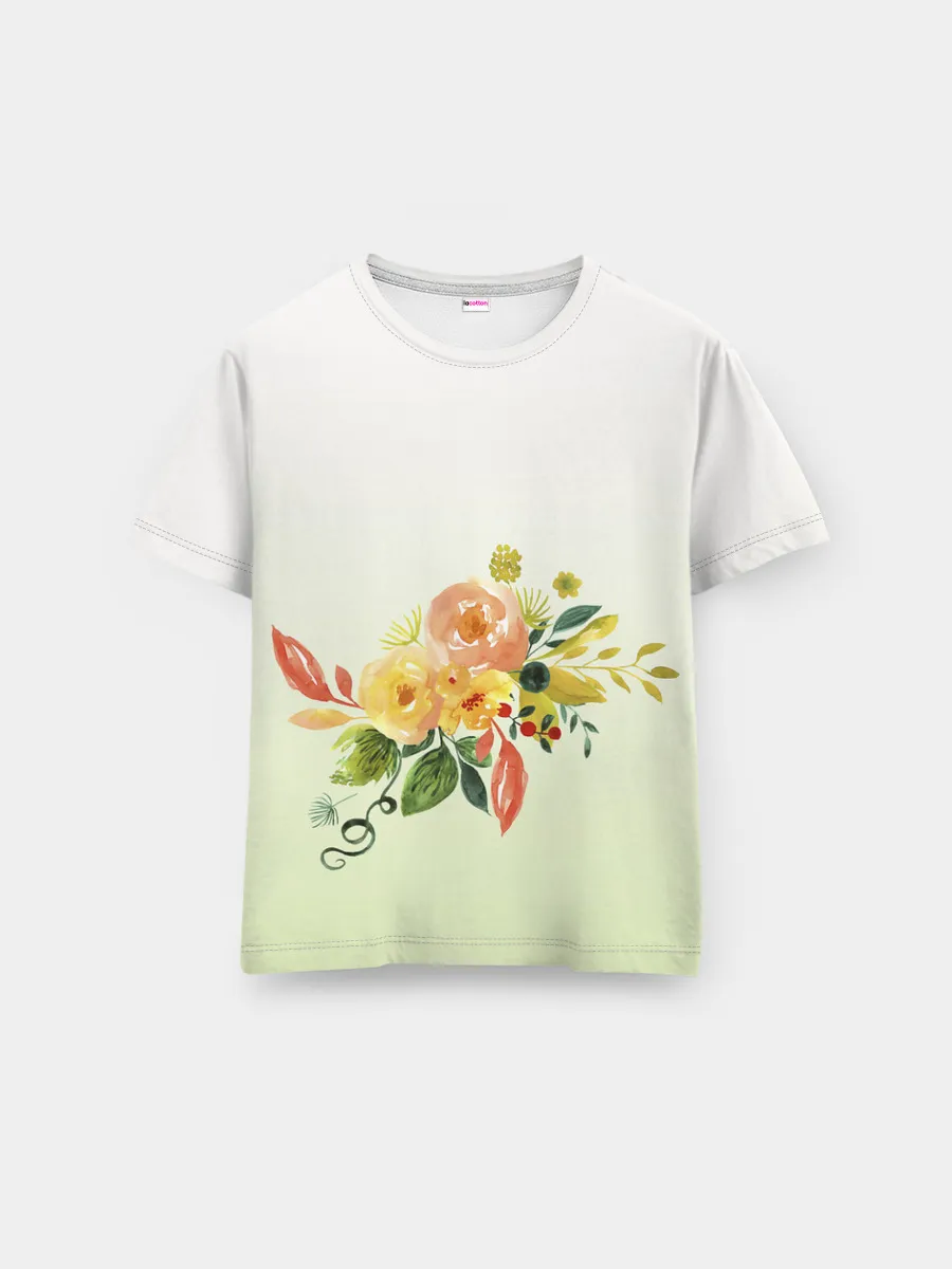 Мужская базовая футболка / букет рисунок