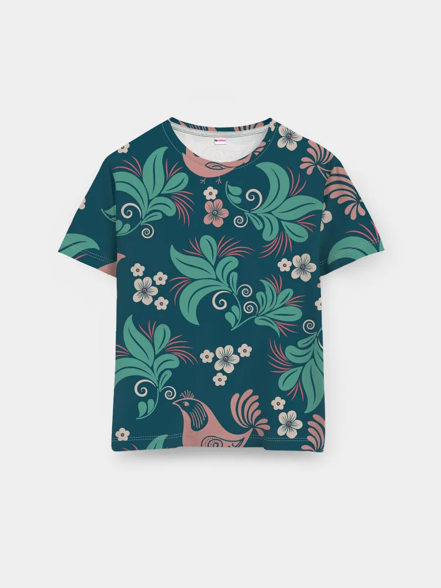 Мужская базовая футболка / Птицы в Цветах