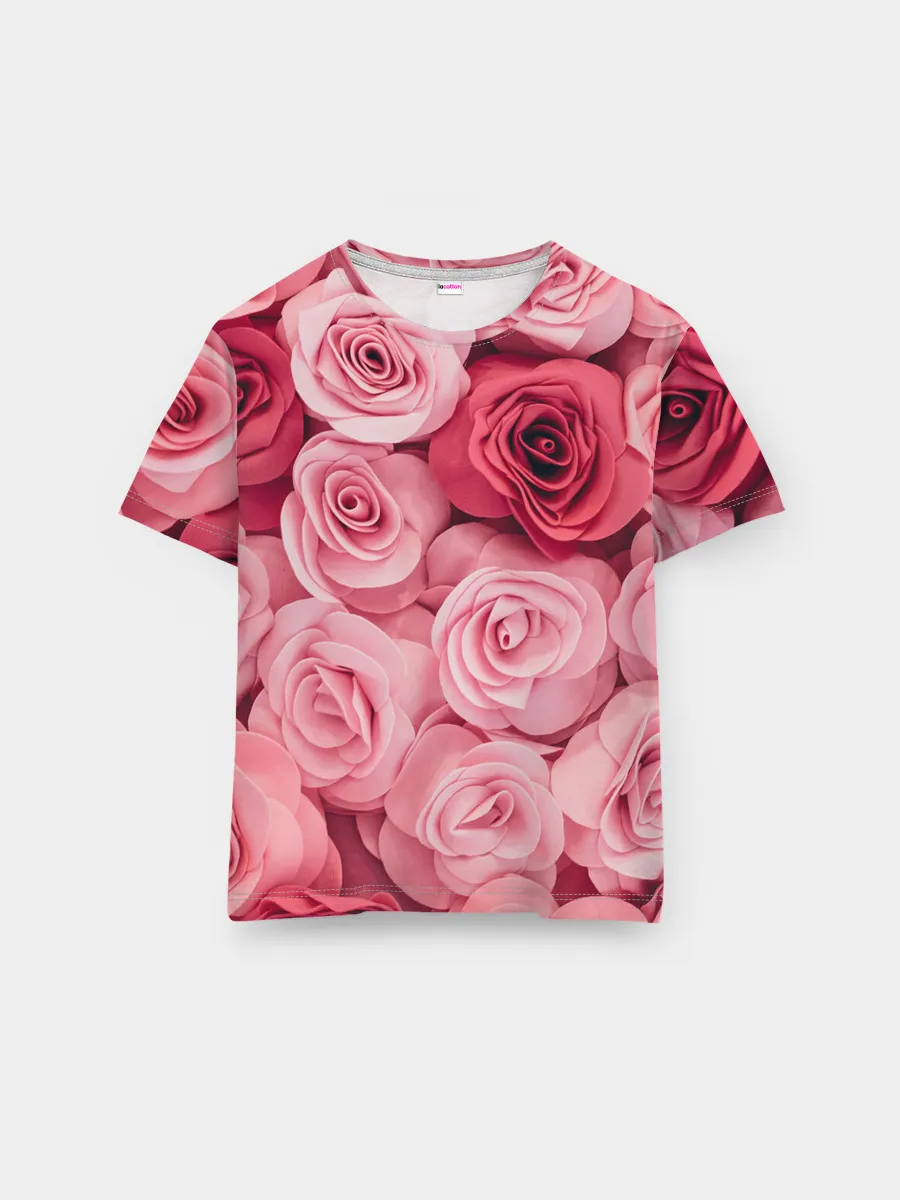 Мужская базовая футболка / Розовые Розы