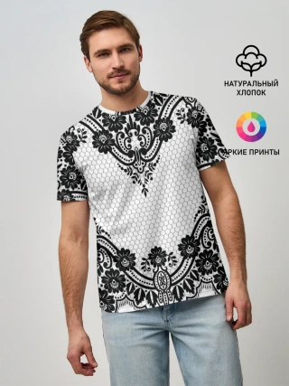 Мужская базовая футболка / КРУЖЕВА | WEAVING