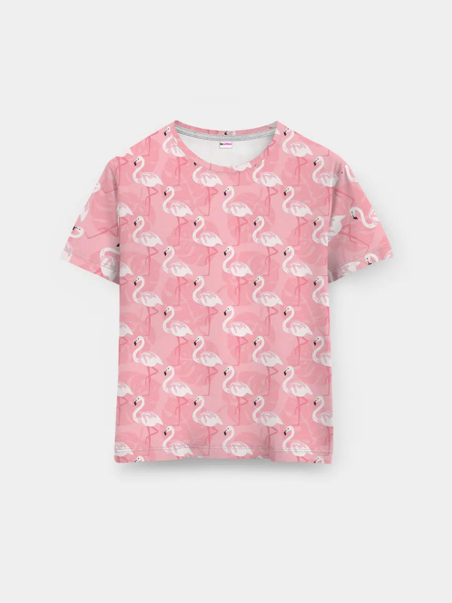 Мужская базовая футболка / Розовый Фламинго